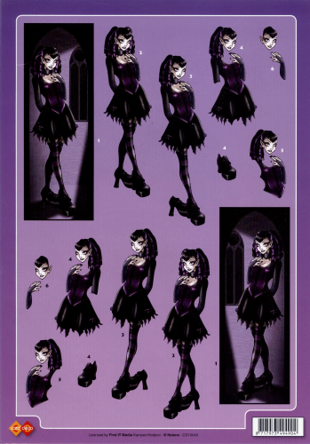 3D Schneidebogen Nr.0049 MATORI Gothic Girl Black