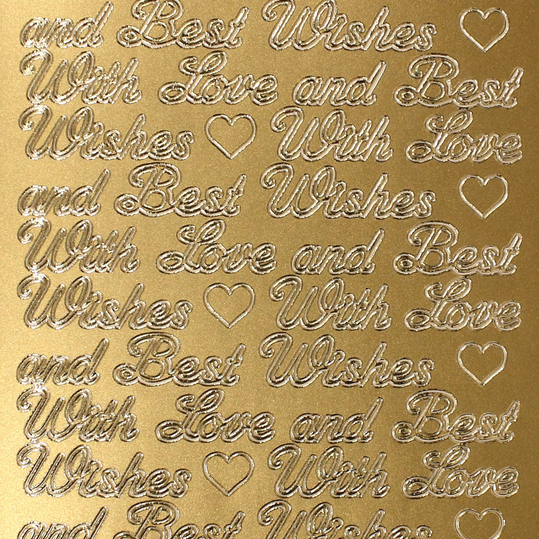 Sticker Nr.0327 Gold englisch Text With Love and Best Wishes