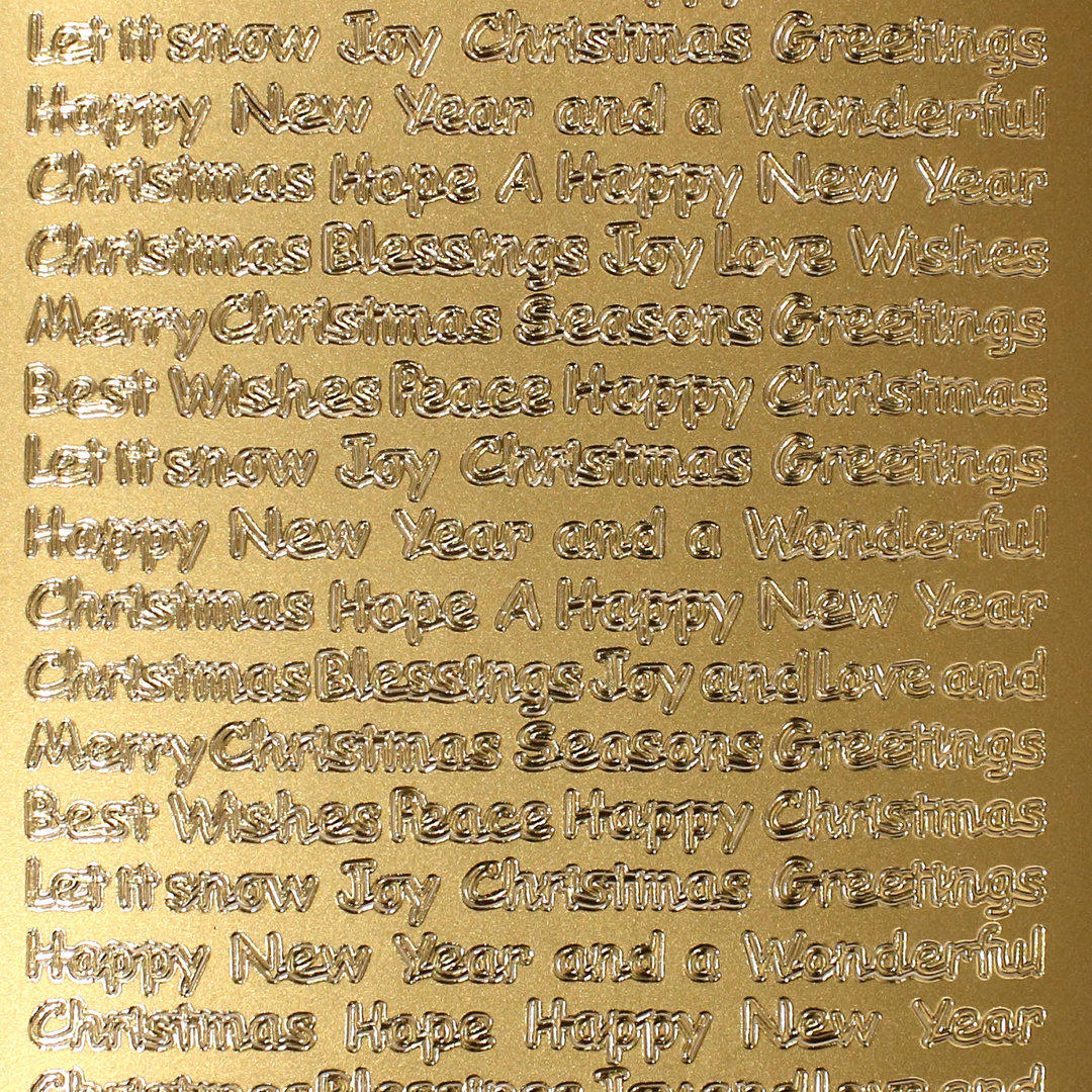 Sticker Nr.0362 Gold Englisch Text Christmas New Year