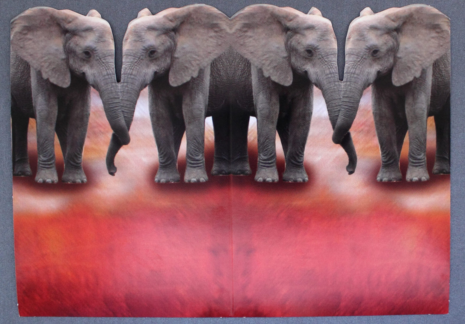 Karte Motiv Elefanten & Briefumschlag B6 Format 125mm x 176mm