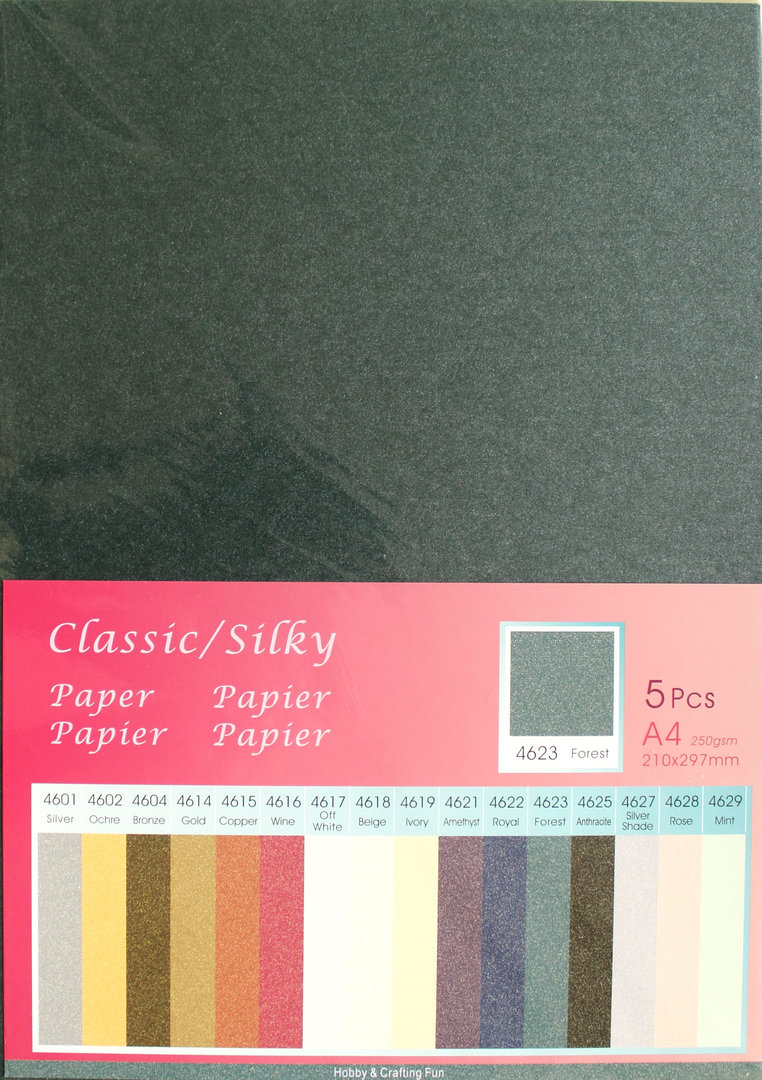 Papier Classic Silky 250g/m² Nr.4623 Forest 5 Bogen A4
