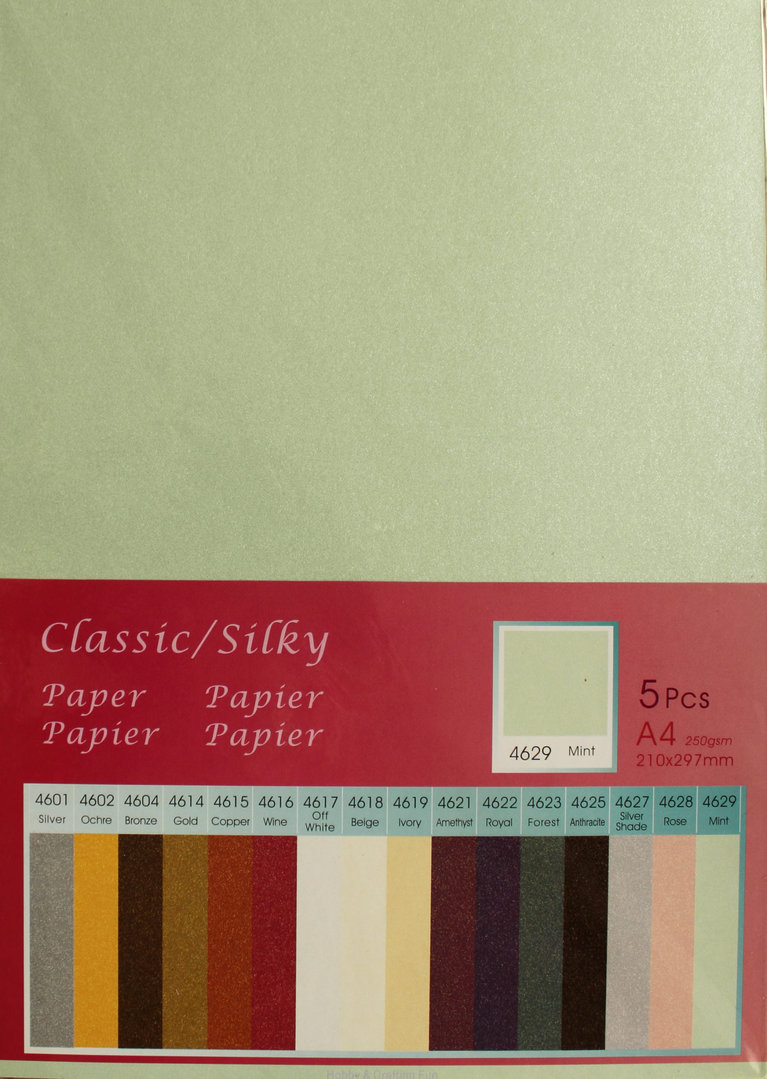 Papier Classic Silky 250g/m² Nr.4629 Mint 5 Bogen A4