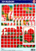 3D BLOCKS Nr.13 Mosaik Stanzbogen Rot Tulpe Rote Rosen
