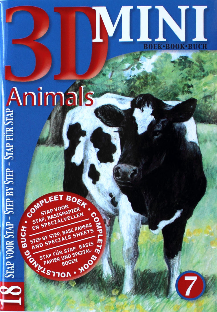 3D Mini Buch Nr.07 Animals - Tiermotive