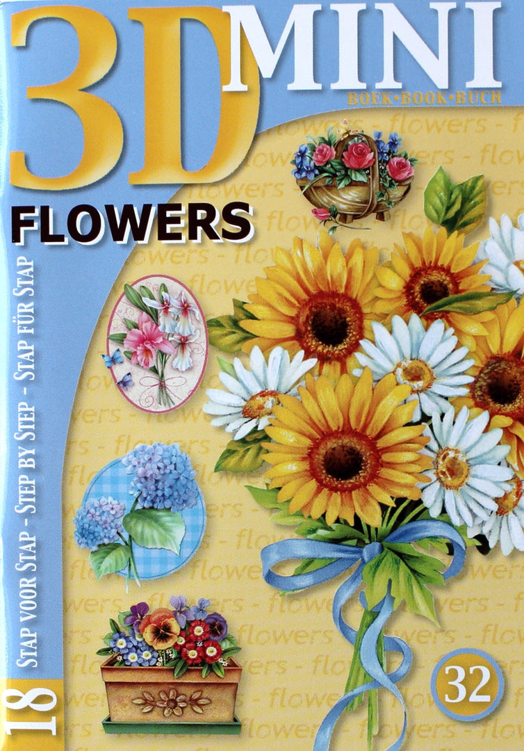 3D Mini Buch Nr.32 Flowers - Blumen Motive