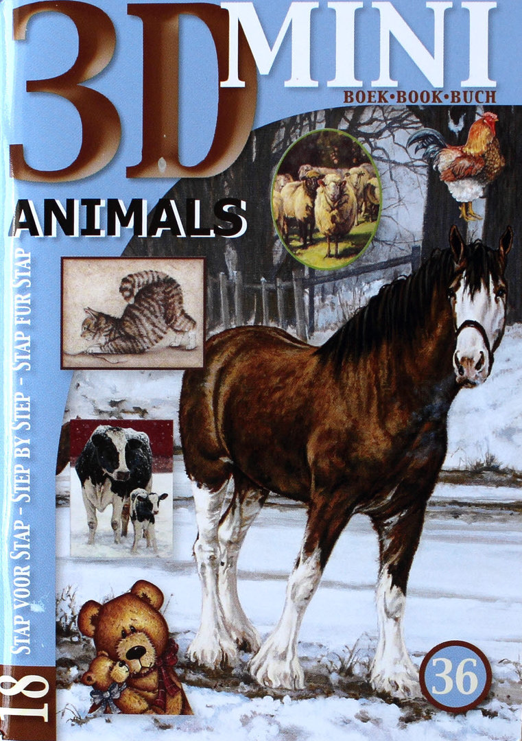 3D Mini Buch Nr.36 Animals - Tiermotive