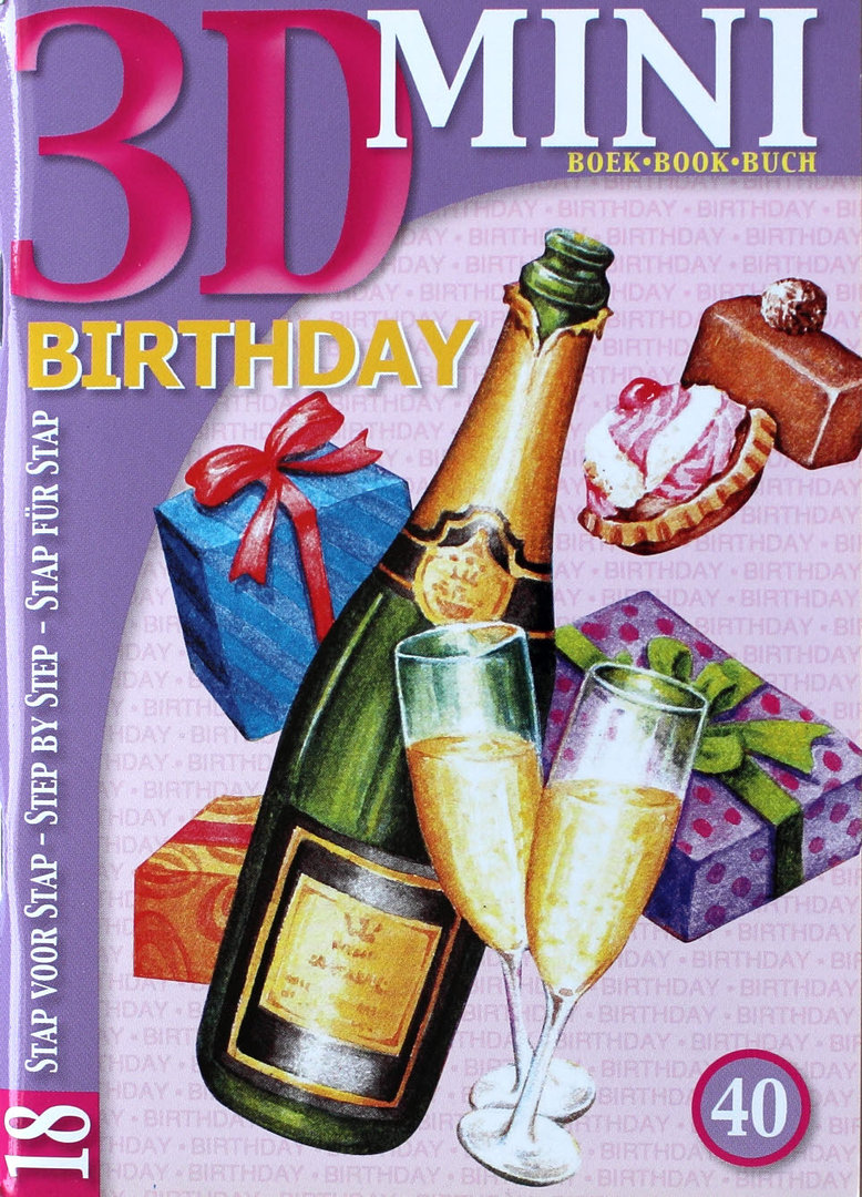 3D Mini Buch Nr.40 Birthday - Geburtstag - Glückwünsche