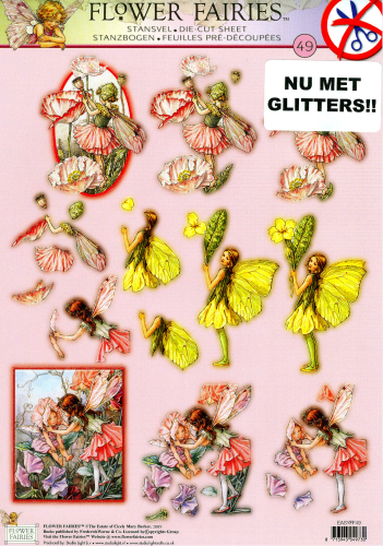 3D EASY Nr.049 Stanzbogen Flower Fairies Feen - Elfen Glitter