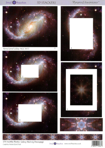 3D PYRAMID Schneidebogen Nr.011 STERNEN GALAXIE Hubble Foto