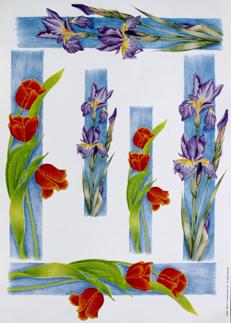 Motivbogen Nr.433A Tulpen - Iris Bordüre