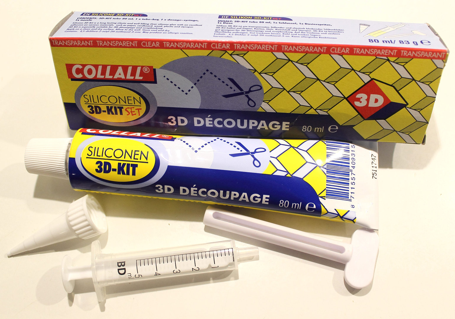 COLLALL – 3D Kit Set Silikonkleber Tube 80 ml / 83g