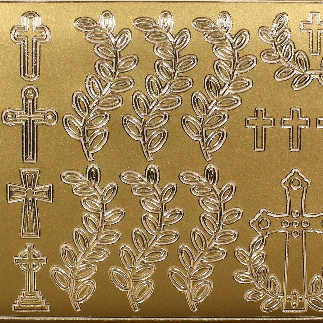Sticker Nr.1651 Gold Kreuz - Ähre Religiöse Motive