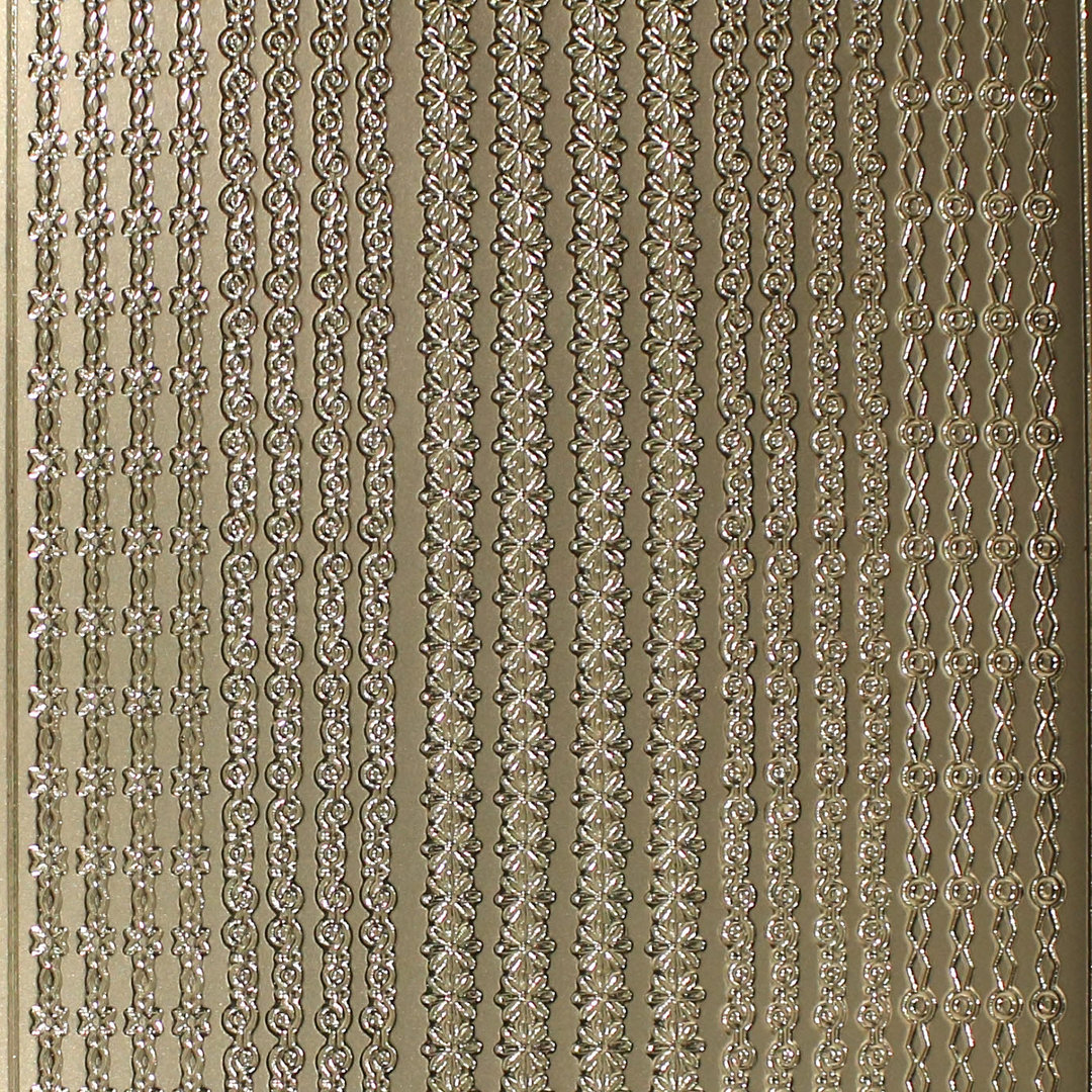 Sticker Nr.1990 Silber Ketten Bordüren Mix
