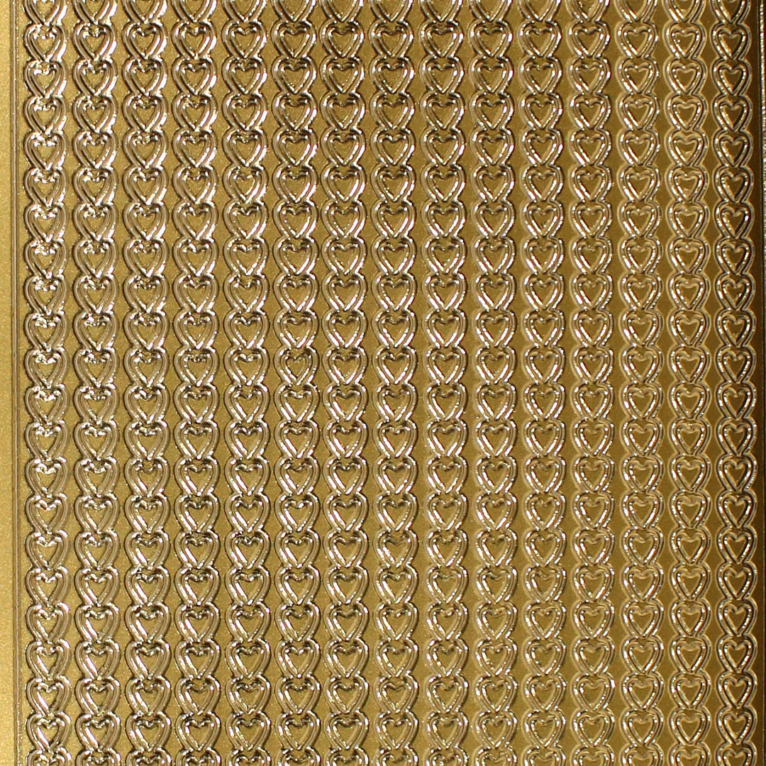 Sticker Nr.1920 Gold Borte Bordüre Herzen positiv / negativ