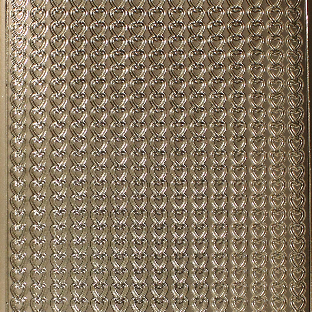 Sticker Nr.1920 Silber Borte Bordüre Herzen positiv / negativ