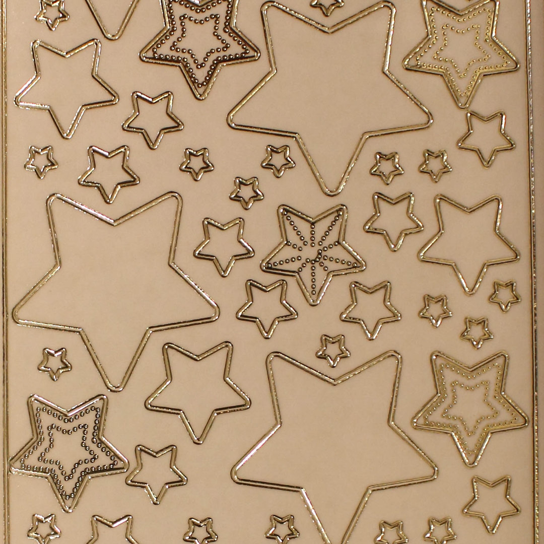 Sticker Nr.2045 Transparent Gold Sterne Mix