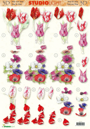 3D Schneidebogen Nr.0198 STUDIOLIGHT Anemonen Tulpen