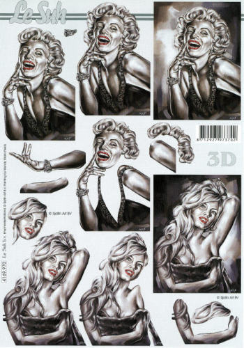 3D Schneidebogen Nr.9970 Le Suh Marylin Monroe + Brigitte Bardot