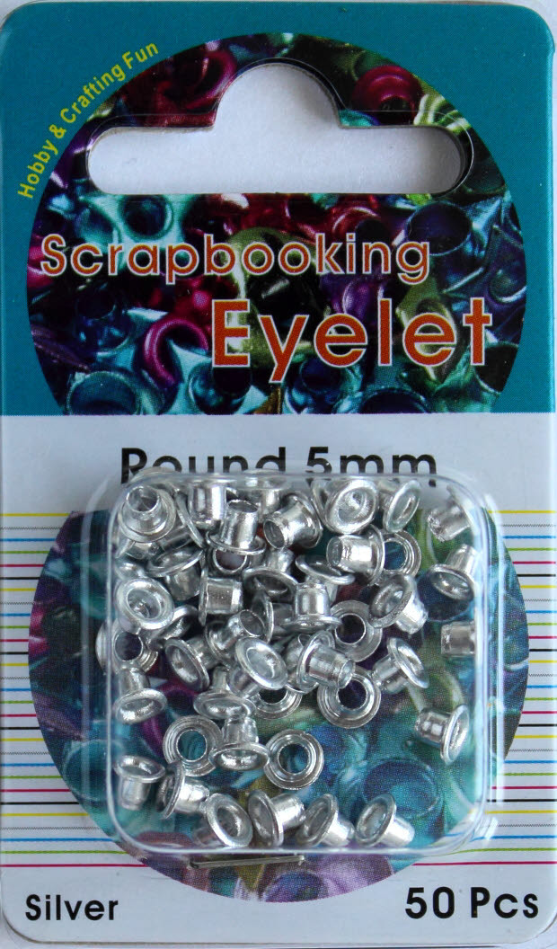 50 Eyelets Nr.4312 Round 5mm Silber