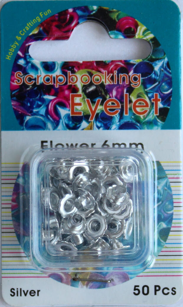 50 Eyelets Nr.4332 Blumen 6mm Silber
