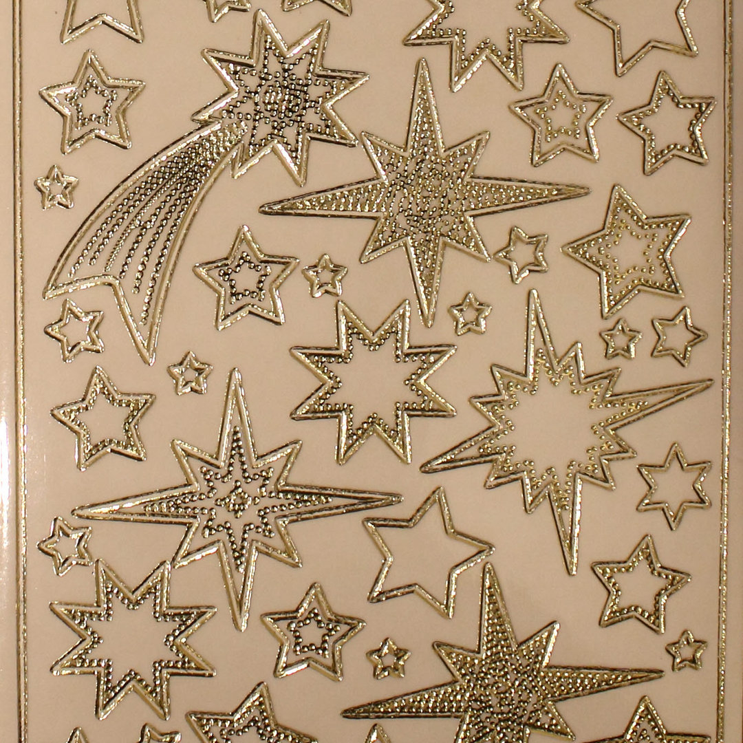 Sticker Nr.2048 Transparent Gold Sterne Kometen