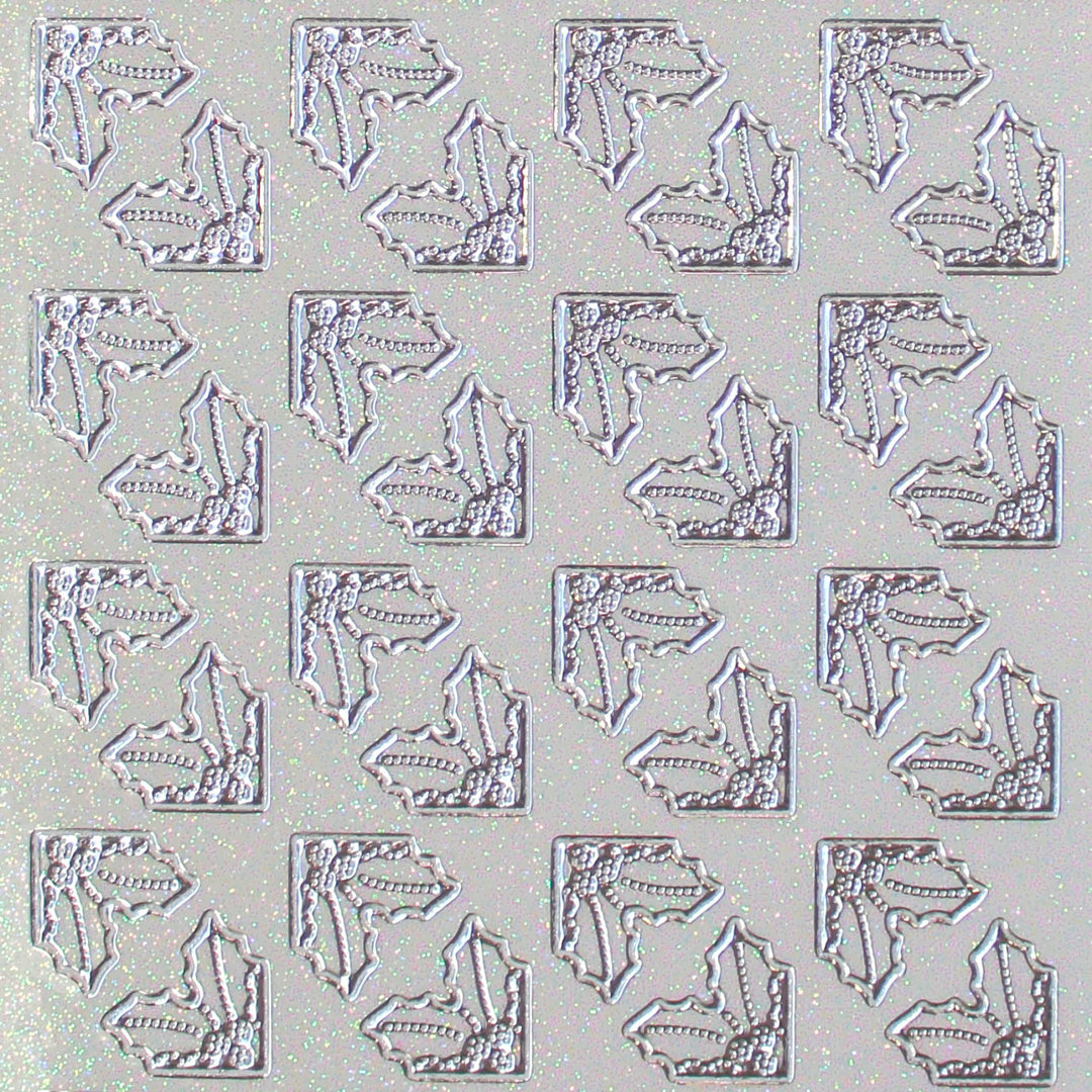 Glitzer Glimmer Sticker Nr.7052 Silber transparent kleine Ecken