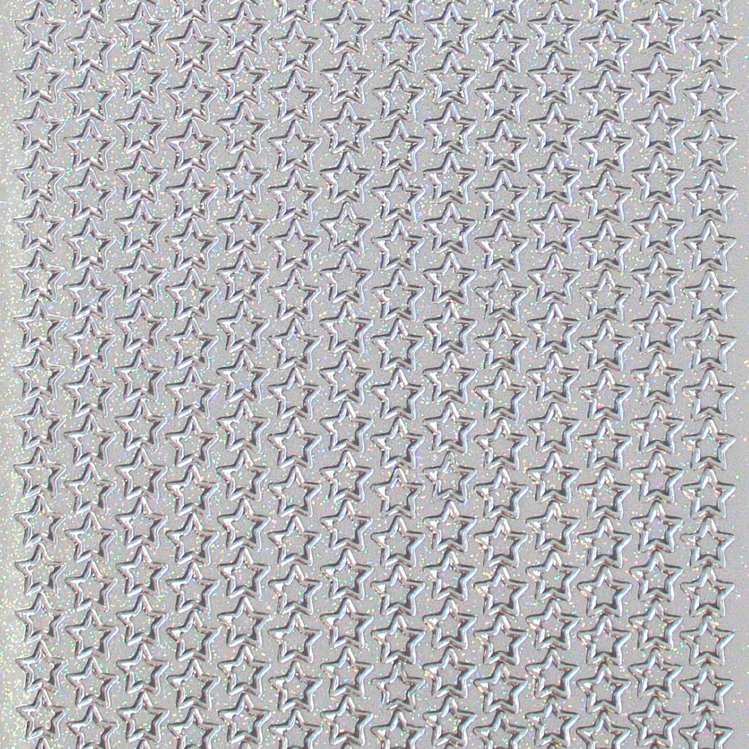 Glitzer Glimmer Sticker Nr.7056 Silber transparent viele kleine Sterne
