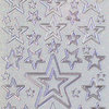 Glitzer Glimmer Sticker Nr.7074 Silber transparent Sternen MIX