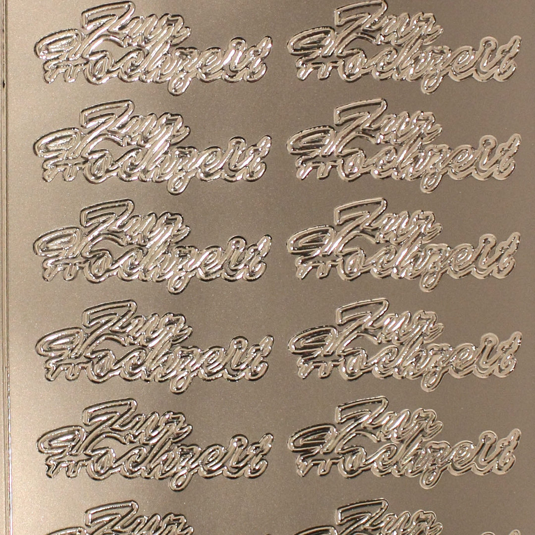 Sticker Nr.3637 Silber Schreibschrift Zur Hochzeit