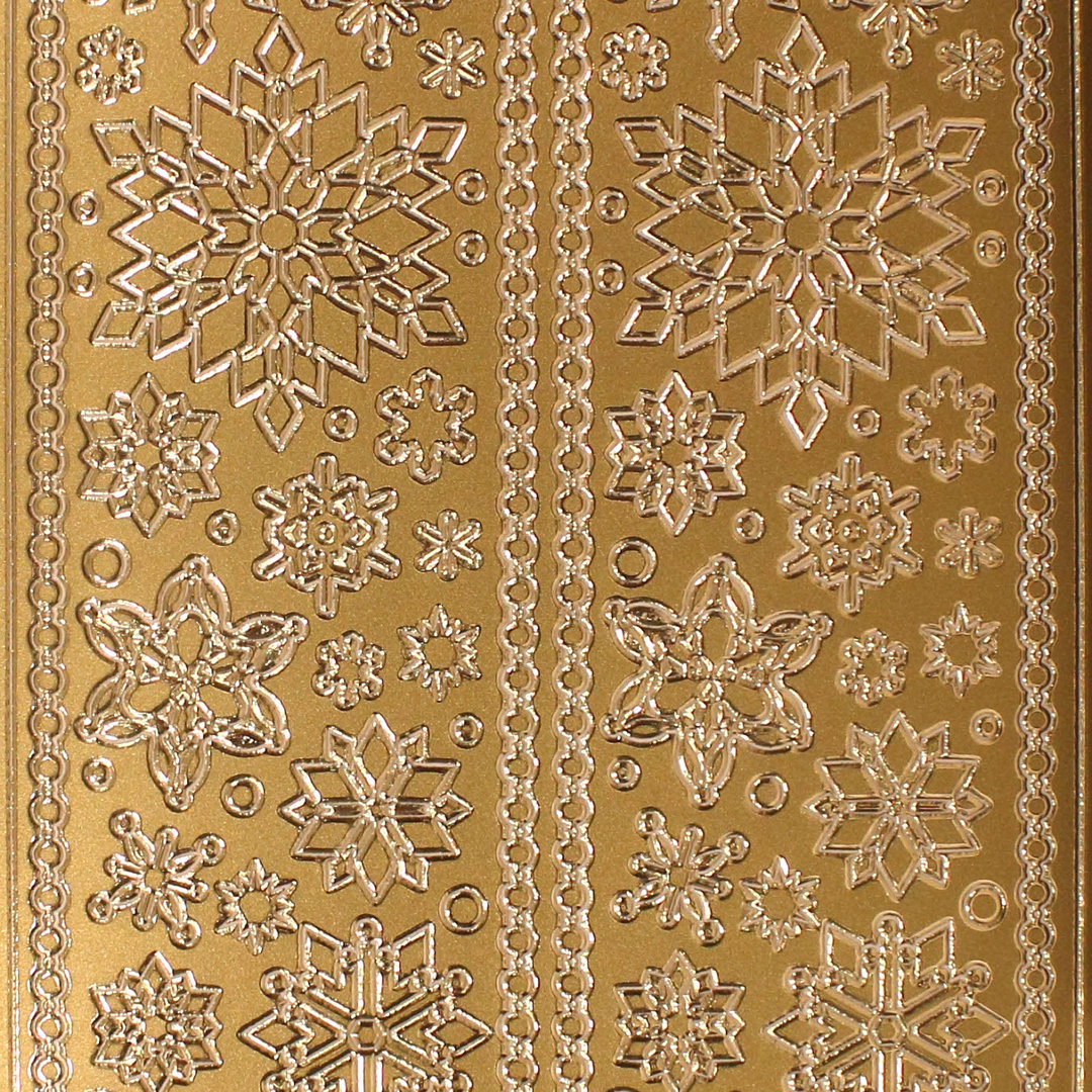 Sticker Nr.2233 Gold Schnee - Sterne - Eiskristalle