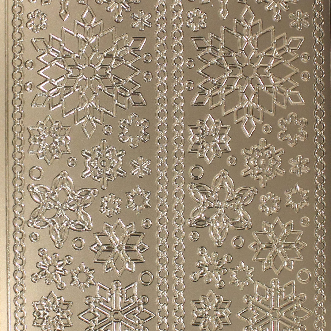 Sticker Nr.2233 Silber Schnee - Sterne - Eiskristalle