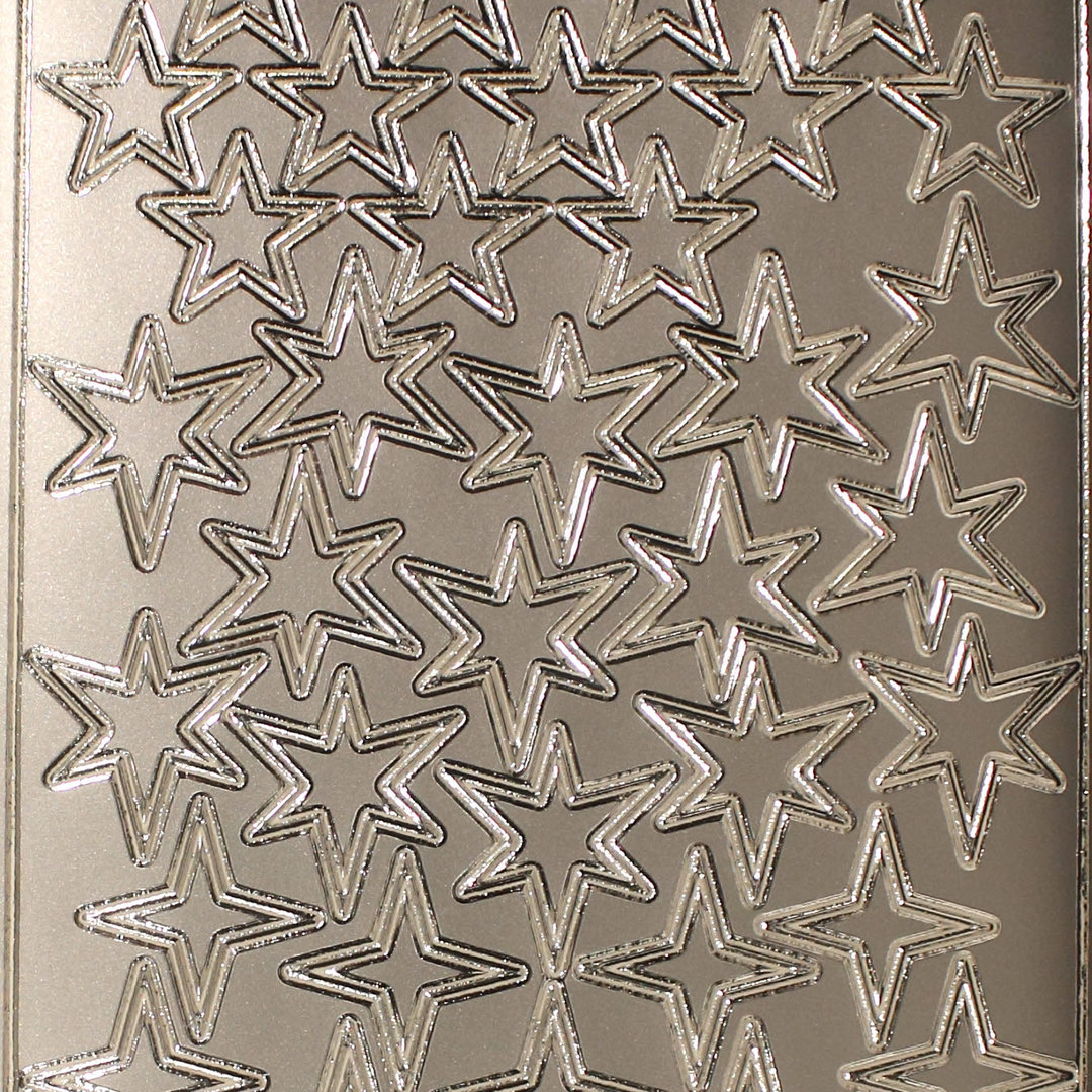 Sticker Nr.1782 Silber Sternen Mix