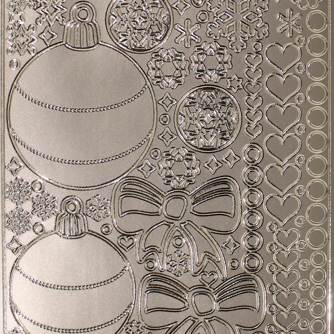 Sticker Nr.0433 Silber Weihnachten Ornamente