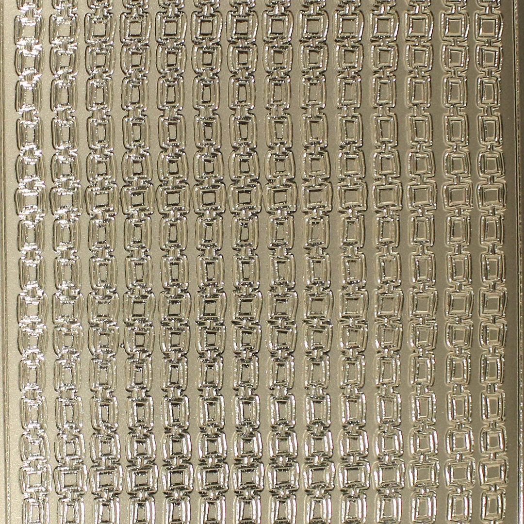 Sticker Nr.1910 Silber Ketten Bordüre rechteck - quadrat