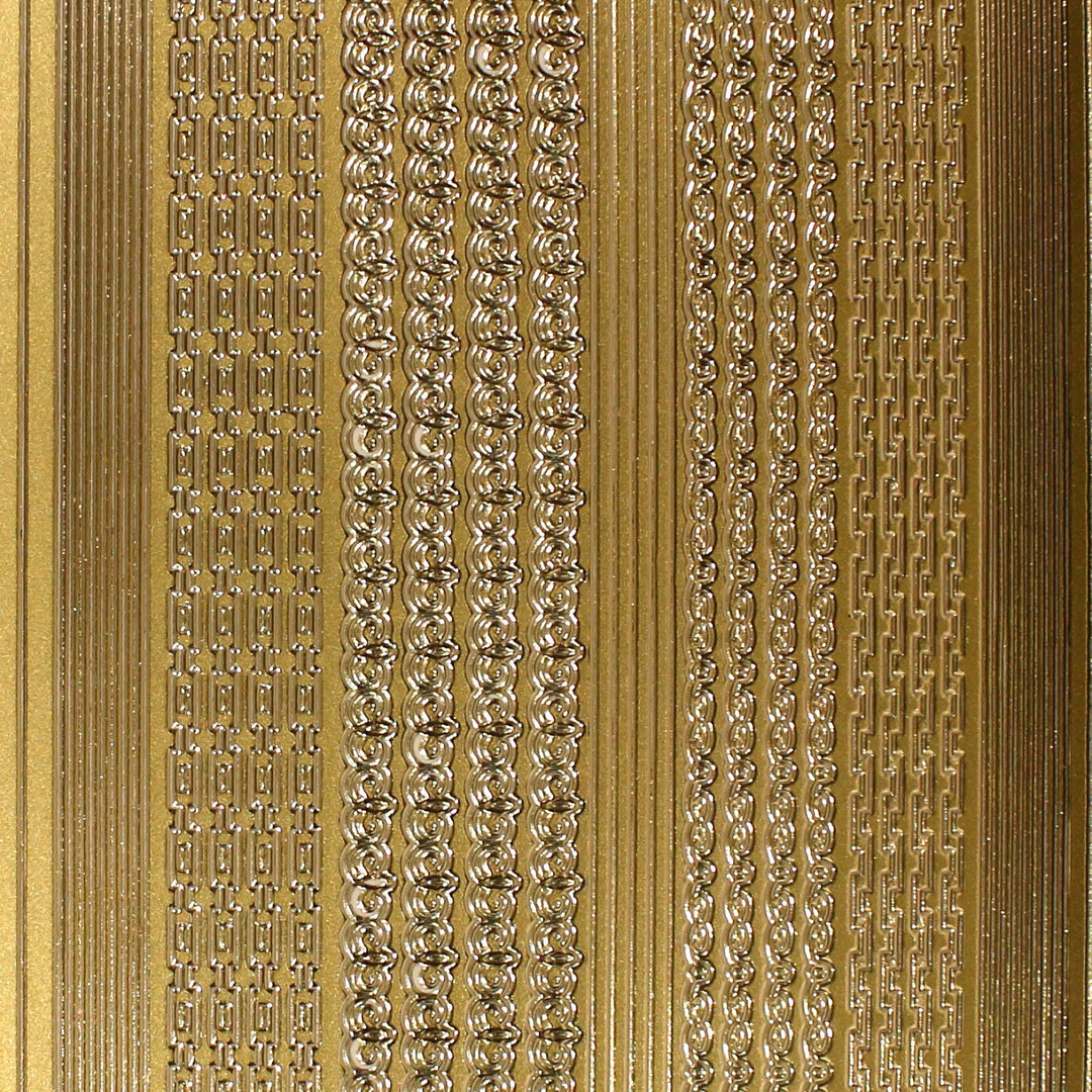 Sticker Nr.1992 Gold Ketten Linien Bordüren Mix