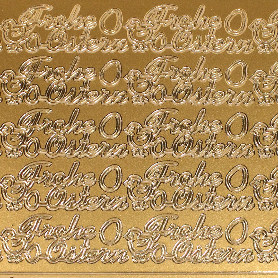 Sticker Nr.3601 Gold Schreibschrift Frohe Ostern Frohe Ostern