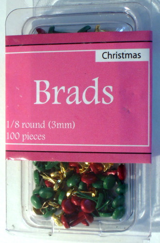 BRADS MIX Nr.67 Musterklammern ca. 4 mm rund Christmas ca.100 St.