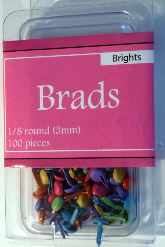 BRADS MIX Nr.68 Musterklammern ca. 4 mm rund - Brights - ca.100 St.