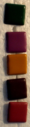 BRADS MIX Nr.002 Form  = Quadrat 1cm  Farbmischung B . ca.50 St.