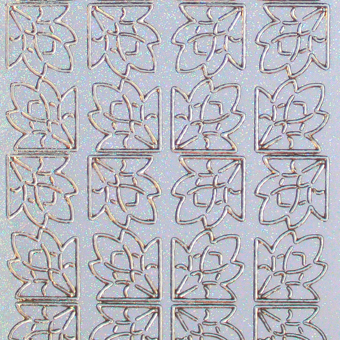 Glitzer Glimmer Sticker Nr.7026 Gold transparent Ecken floral