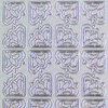 Glitzer Glimmer Sticker Nr.7025 Silber transparent Ecken floral