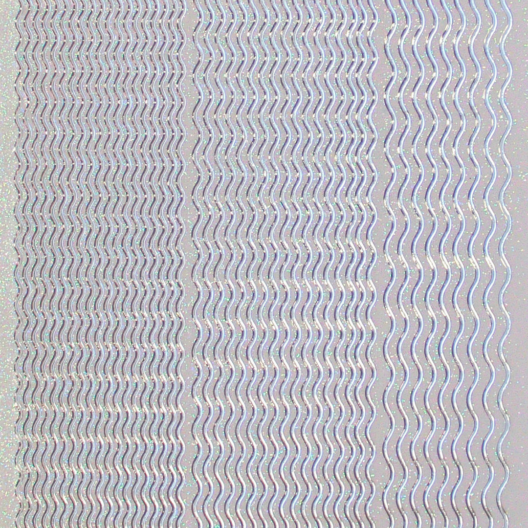 Glitzer Glimmer Sticker Nr.7033 Silber transparen Linien Welle