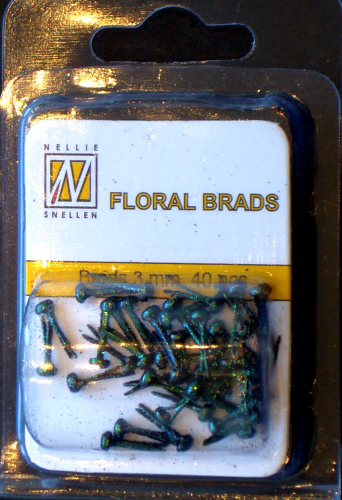 Floral Glitter Brads Nr.001 BLACK 3 mm rund ca.40 St.