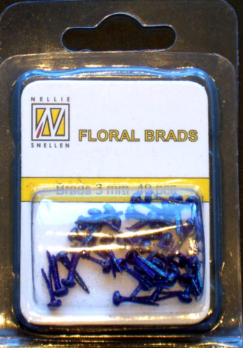 Floral Glitter Brads Nr.008 PURPLE 3 mm rund ca.40 St.