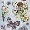 Geprägte Sticker Nr.8011A Blumen - Feen - Schmetterlinge mit Glitter