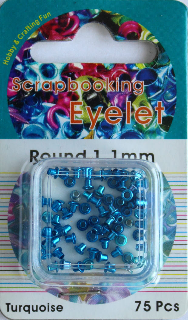 75 Eyelets Nr.4303 Round 1,1mm Blau Metallic