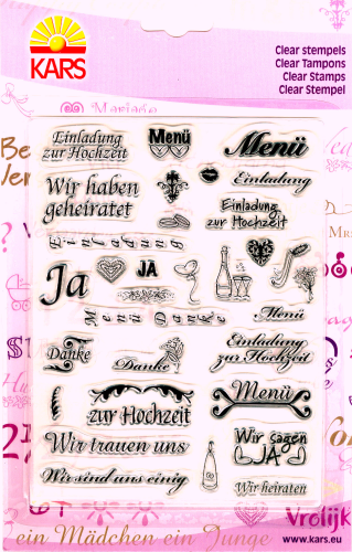 Clear Stempel Stamp Nr.1402 Hochzeit,  Liebe Auswahl Text & Schriftzüge 14 X 18 cm