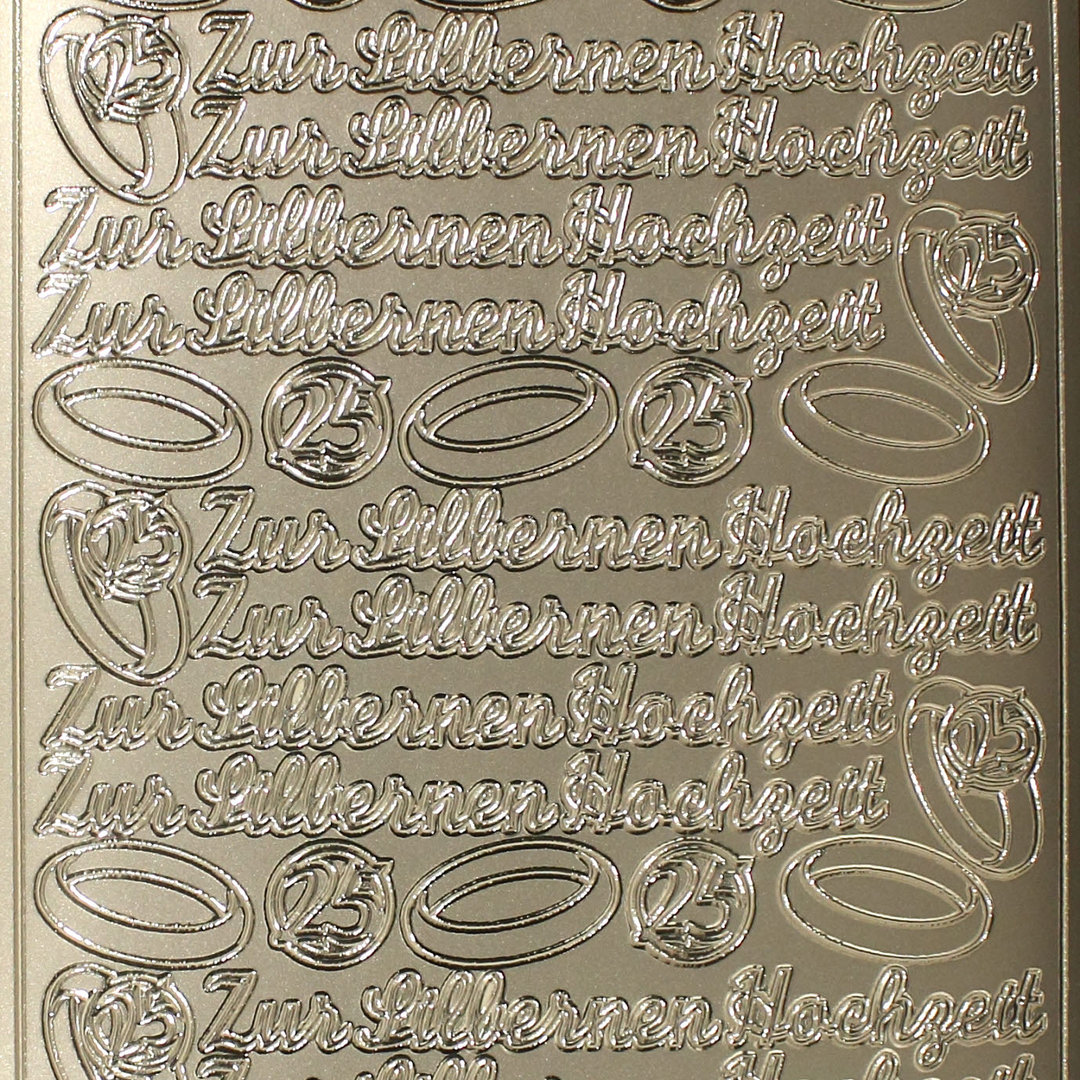 Sticker Nr.1592 Silber Zur Silbernen Hochzeit 25