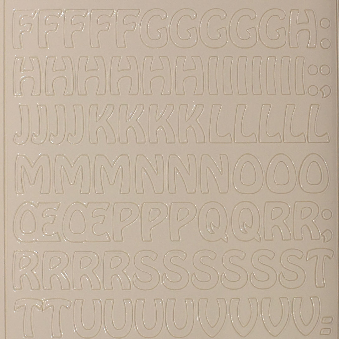 Sticker Nr.1633 Weiss Alphabet Buchstaben ABC