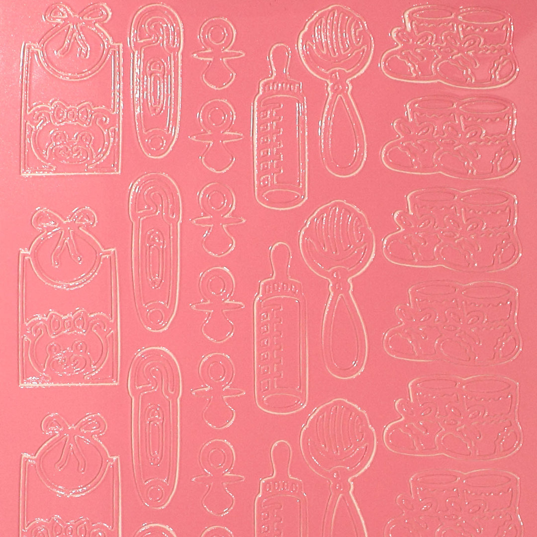 Sticker Nr.0116 Pink / Rose Babymotive, Schnuller, Rassel, Schühchen